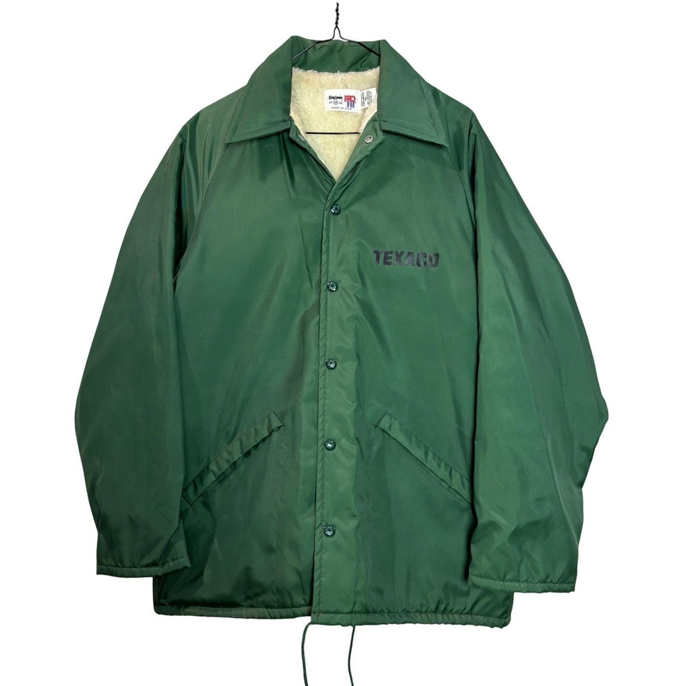 Vintage King Louie Pro Fit Texaco Sherpa Lined‎ Coach Jacket Men's Medium Green